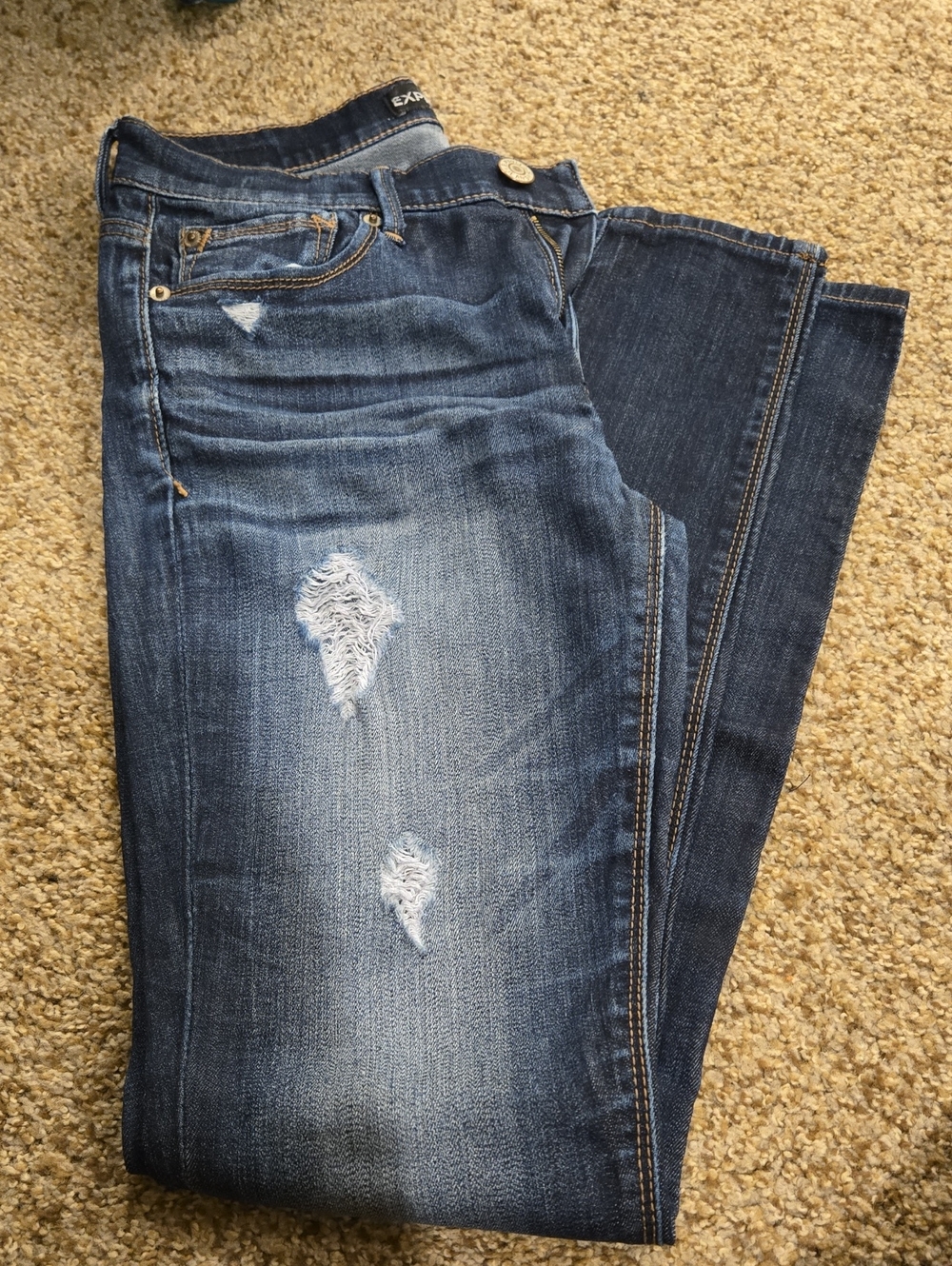 Dark Blue Distressed Women’s Jeans